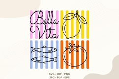 Bella Vita SVG | Italian Retro Grid | Lemon Sardine Tomato Product Image 1