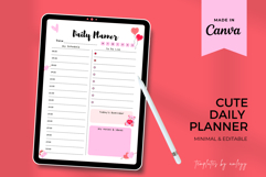 Cute Valentine Daily Planner Canva Template | Pink Product Image 2