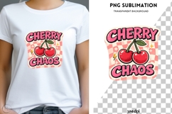 Cherry Chaos PNG Sublimation | Cute Retro Cherry Design Product Image 1