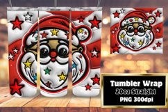 Santa Claus 3D Puff Holiday Tumbler Wrap 20oz Product Image 1