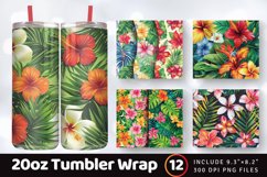 Tropical Paradise Flowers Tumbler Wrap, 20oz Skinny Tumbler Product Image 1