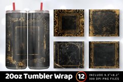 Black and Gold Framed Journal Tumbler Wrap, 20oz Skinny Tumb Product Image 1