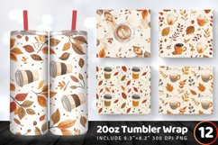 Fall Coffee Tumbler Wrap, 20oz Skinny Tumbler Wrap Product Image 1