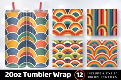 Rainbow Retro Tumbler Wrap, 20oz Skinny Tumbler Wraps Product Image 1