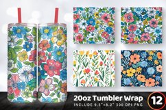 Spring Floral Garden Tumbler Wrap, 20oz Skinny Tumbler Wraps Product Image 1