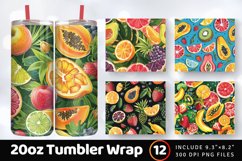 Summer Tropical Fruit Tumbler Wrap, 20oz Skinny Tumbler Wrap Product Image 1