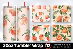 Watercolor Peach Tumbler Wrap, 20oz Skinny Tumbler Wraps Product Image 1