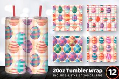 Colorful Eggs Plaid Tumbler Wrap, 20oz Skinny Tumbler Wrap Product Image 1