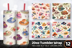 Springtime Floral Hats Tumbler Wrap, 20oz Skinny Tumbler Wra Product Image 1