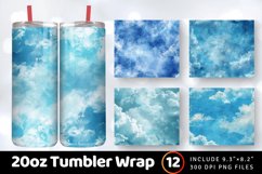 Blue Cloudy Sky Tumbler Wrap, 20oz Skinny Tumbler Wraps Product Image 1
