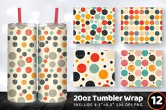Retro Polka Dots Tumbler Wrap, 20oz Skinny Tumbler Wraps Product Image 1