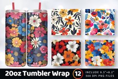 Bold Flowers Tumbler Wrap, 20oz Skinny Tumbler Wrap Product Image 1