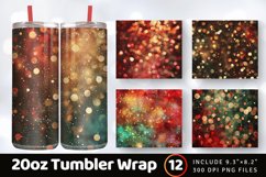 Christmas Bokeh and Glitter Tumbler Wrap, 20oz Skinny Tumble Product Image 1