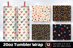 Tiny Hearts Tumbler Wrap, 20oz Skinny Tumbler Wraps Product Image 1