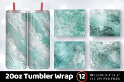 Seafoam and Silver Tumbler Wrap, 20oz Skinny Tumbler Wraps Product Image 1