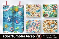 3D Beach Life Tumbler Wrap, 20oz Skinny Tumbler Wrap Product Image 1