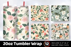 Pastel Cottage core Floral Apple Garden Tumbler Wrap, 20oz S Product Image 1