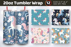 Adorable Unicorn Tumbler Wraps, 20oz Skinny Tumbler Wrap Product Image 1