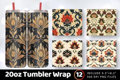 Ottoman Lotus Tumbler Wrap, 20oz Skinny Tumbler Wraps Product Image 1