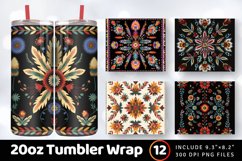 Native American Floral Embroidery Tumbler Wrap, 20oz Skinny Product Image 1