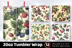Vintage Sweet Berries Retro Tumbler Wrap, 20oz Skinny Tumble Product Image 1