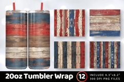 Patriotic Wood Tumbler Wrap, 20oz Skinny Tumbler Wraps Product Image 1