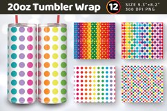 Rainbow Polka Dots Tumbler Wraps, 20oz Skinny Tumbler Wrap Product Image 1