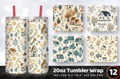 Country Cottage core Tumbler Wrap, 20oz Skinny Tumbler Wrap Product Image 1