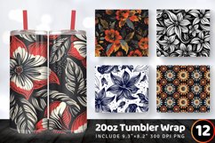 Tribal Flowers Tumbler Wrap, 20oz Skinny Tumbler Wraps Product Image 1