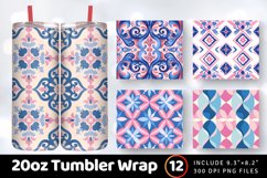 Crafted Pink &amp; Blue Tumbler Wrap, 20oz Skinny Tumbler Wrap Product Image 1
