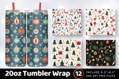 Christmas Ornaments Tumbler Wrap, 20oz Skinny Tumbler Wraps Product Image 1