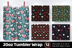 Tiny Christmas Hearts Tumbler Wrap, 20oz Skinny Tumbler Wrap Product Image 1