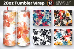 Grunge Painted Floral Tumbler Wraps, 20oz Skinny Tumbler Wra Product Image 1