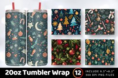 Joyful Christmas Tumbler Wrap, 20oz Skinny Tumbler Wraps Product Image 1