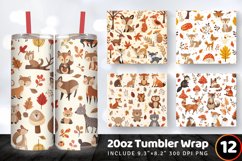 Autumn Woodland Animals Tumbler Wrap, 20oz Skinny Tumbler Wr Product Image 1