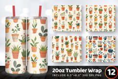 Springtime Floral Pots Tumbler Wrap, 20oz Skinny Tumbler Wra Product Image 1