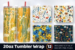 Abstract Meadow Flower Tumbler Wrap, 20oz Skinny Tumbler Wra Product Image 1