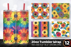 Rainbow Sunflowers Tumbler Wrap, 20oz Skinny Tumbler Wrap Product Image 1