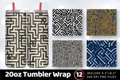 Abstract Maze Tumbler Wrap, 20oz Skinny Tumbler Wrap Product Image 1