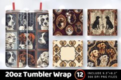 Antique Dog Frames Tumbler Wrap, 20oz Skinny Tumbler Wraps Product Image 1