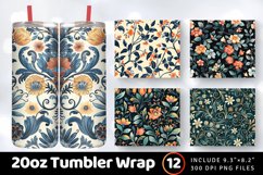 Ornamental Garden Tumbler Wrap, 20oz Skinny Tumbler Wraps Product Image 1