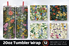 Meadow Wildflowers Tumbler Wrap, 20oz Skinny Tumbler Wrap Product Image 1