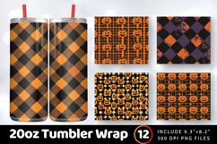 Halloween Plaids Tumbler Wrap, 20oz Skinny Tumbler Wraps Product Image 1