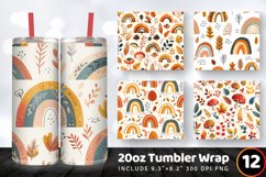 Autumn Rainbow Pattern Tumbler Wrap, 20oz Skinny Tumbler Wra Product Image 1