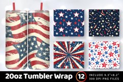 Fourth of July Tumbler Wrap, 20oz Skinny Tumbler Wraps Product Image 1
