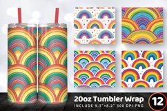 Summer Rainbow Tumbler Wrap, 20oz Skinny Tumbler Wraps Product Image 1
