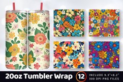 Florida Groovy Garden Flowers Tumbler Wrap, 20oz Skinny Tumb Product Image 1