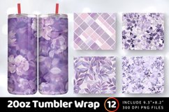 Pastel Lilac Purple Tumbler Wrap, 20oz Skinny Tumbler Wrap Product Image 1