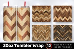 Chevron Wood Texture Floor Tumbler Wrap, 20oz Skinny Tumbler Product Image 1