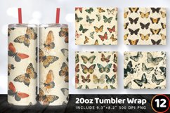 Vintage Butterfly Tumbler Wrap, 20oz Skinny Tumbler Wrap Product Image 1
